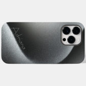 Coques Case-Mate iPhone Impression en acier inoxydable gris titane (Verso (horizontal))