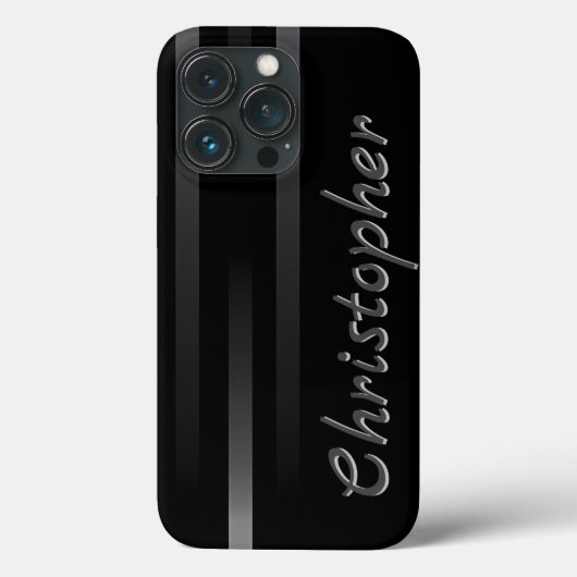 Coques Case-Mate iPhone Impression en acier inoxydable noir et titane (Verso)