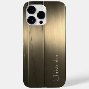 Coque Pour Pour iPhone 14 Pro Max Impression en acier inoxydable titane or