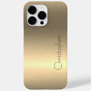 Coque Pour Pour iPhone 14 Pro Max Impression en acier inoxydable titane or