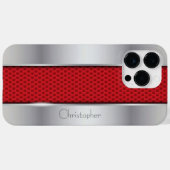 Coques Case-Mate iPhone Impression en acier inoxydable titane rouge (Verso (horizontal))
