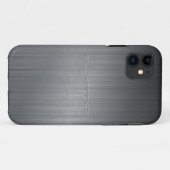 Coques Case-Mate iPhone Impression en aluminium brossé gris foncé (Dos (Horizontal))