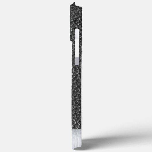 Coques Case-Mate iPhone Impression en cuir noir et acier (Verso / Gauche)