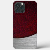 Coques Case-Mate iPhone Impression en cuir rouge et en acier brossé (Verso)