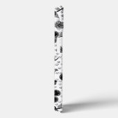 Coques Case-Mate iPhone Impression florale noire et blanche (Verso / Droite)