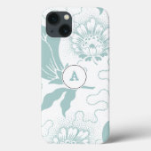 Coques Case-Mate iPhone Impression Florale Turquoise Et Blanche Rustique A (Verso)