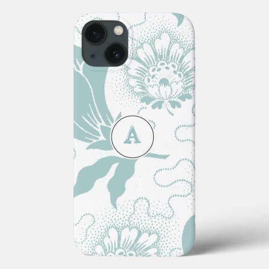 Coques Case-Mate iPhone Impression Florale Turquoise Et Blanche Rustique A (Verso)