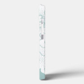 Coques Case-Mate iPhone Impression Florale Turquoise Et Blanche Rustique A (Verso / Gauche)