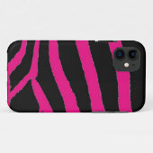 Coques Case-Mate iPhone Impression fourrure zèbre rose et noir (Dos (Horizontal))