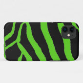 Coques Case-Mate iPhone Impression fourrure zèbre vert et noir (Dos (Horizontal))