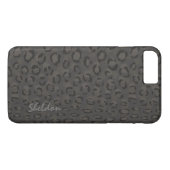 Coques Case-Mate iPhone Impression guépard gris noir cool monogramme (Dos (Horizontal))