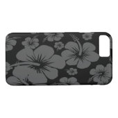Coques Case-Mate iPhone Impression hawaïenne d'Hibiscus noir (Dos (Horizontal))