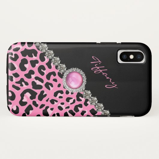 Coques Case-Mate iPhone Impression Jaguar rose brillant (Dos (Horizontal))