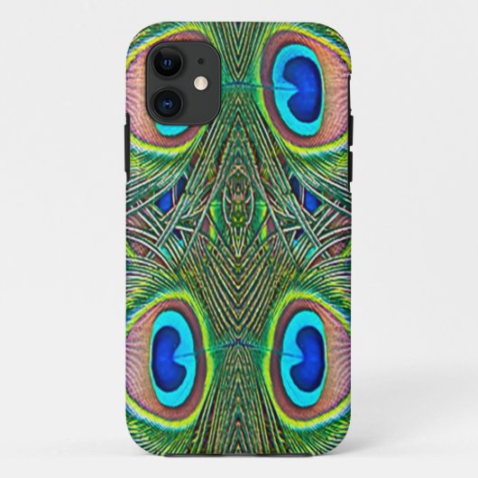 Coques Case-Mate iPhone Impression kaléidoscope de plumes de paon (Dos)