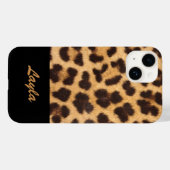Coques Case-Mate iPhone Impression léopard Fourrure d'animal Nom personnal (Verso (horizontal))