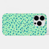 Coques Case-Mate iPhone impression léopard guépard bleu et rose (Verso (horizontal))