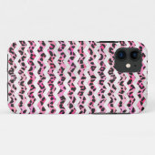 Coques Case-Mate iPhone Impression léopard noir et rose chaud (Dos (Horizontal))