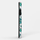 Coques Case-Mate iPhone Impression léopard noir et sarcelle (Dos/Droite)