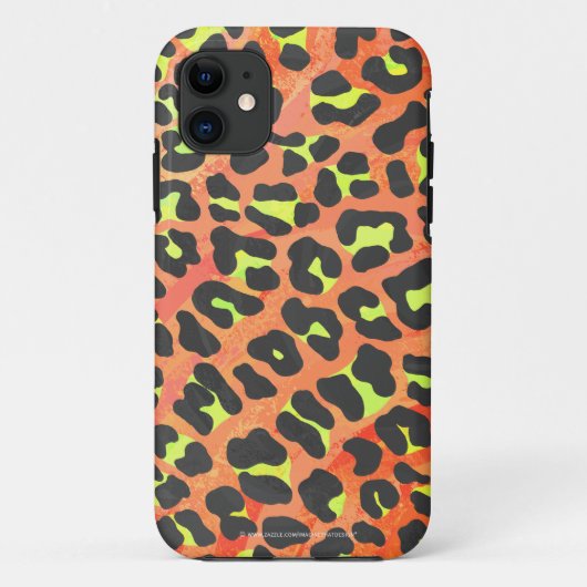 Coques Case-Mate iPhone Impression léopard orange et jaune (Dos)