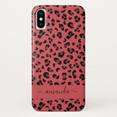 Coques Case-Mate iPhone Impression léopard rose motif de nom modifiable an (Dos)