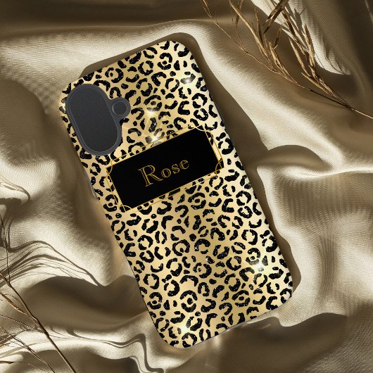 Coques Case-Mate iPhone Impression lepard glamour noir et or