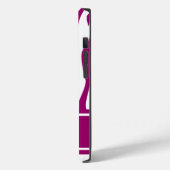 Coques Case-Mate iPhone Impression Magenta Zebra avec monogramme (Verso / Gauche)