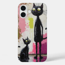 Impression minimaliste Abstraite de chat noir