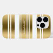 Coques Case-Mate iPhone Impression Motif Simple Gold Et White Stripes (Verso (horizontal))