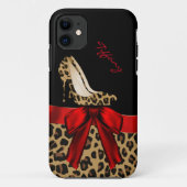 Coques Case-Mate iPhone Impression noir et jaguar chic (Dos)