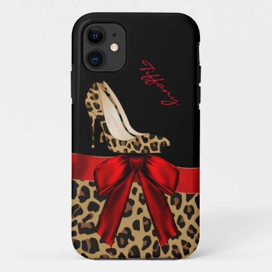 Coques Case-Mate iPhone Impression noir et jaguar chic (Dos)