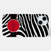 Coques Case-Mate iPhone Impression noire, blanche, rouge Zèbre (Verso (horizontal))
