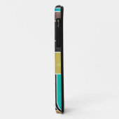Coques Case-Mate iPhone Impression noire Brown Turquoise Mondrian (Dos/Gauche)