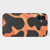 Coques Case-Mate iPhone Impression noire et orange de vache (Dos (Horizontal))