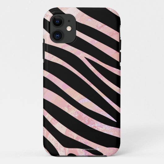 Coques Case-Mate iPhone Impression noire et rose Zebra (Dos)