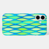 Coques Case-Mate iPhone Impression ruban milieu du siècle - turquoise et l (Verso (horizontal))
