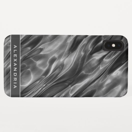 Coques Case-Mate iPhone Impression satinée gris moderne | Monogramme ou no (Dos (Horizontal))