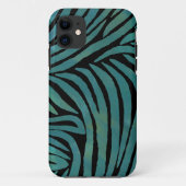 Coques Case-Mate iPhone Impression Zebra turquoise (Dos)