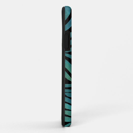 Coques Case-Mate iPhone Impression Zebra turquoise (Dos/Droite)