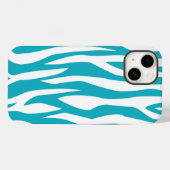 Coques Case-Mate iPhone Impression Zebra Turquoise (Verso (horizontal))