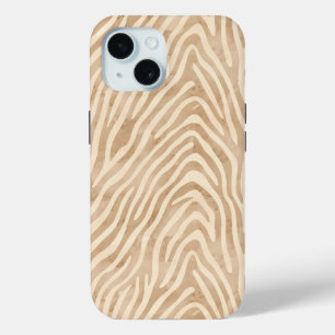 Coque Pour iPhone 15 Impression Zèbre aquarelle