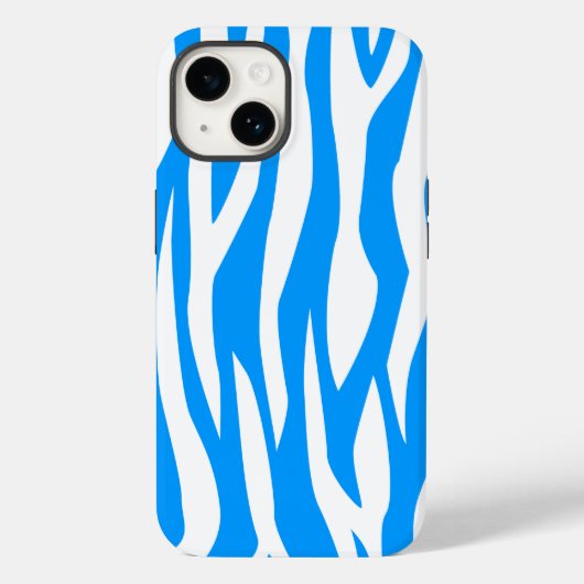 Coques Case-Mate iPhone Impression Zèbre bleu clair (Verso)