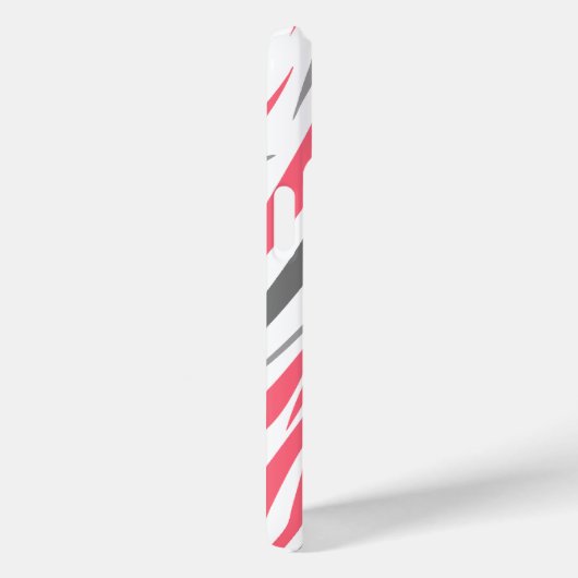 Coques Case-Mate iPhone Impression zèbre monographique en rose et gris (Verso / Droite)