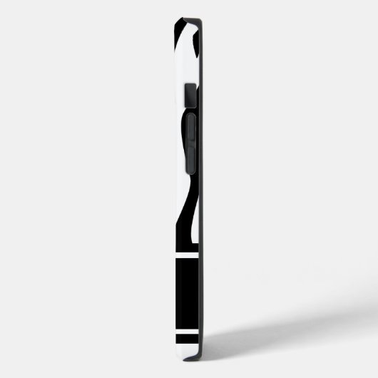 Coques Case-Mate iPhone Impression Zèbre Noir avec monogramme (Verso / Gauche)