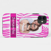 Coques Case-Mate iPhone Impression zèbre rose (Dos (Horizontal))