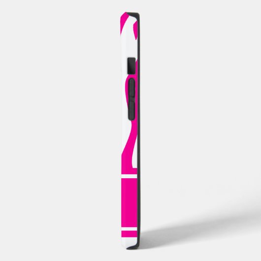 Coques Case-Mate iPhone Impression Zèbre rose chaud avec monogramme (Verso / Gauche)