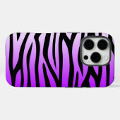Coques Case-Mate iPhone Impression Zèbre violet et noir (Verso (horizontal))