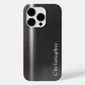 Coques Case-Mate iPhone Imprimante en acier inoxydable en titane noir (Verso)