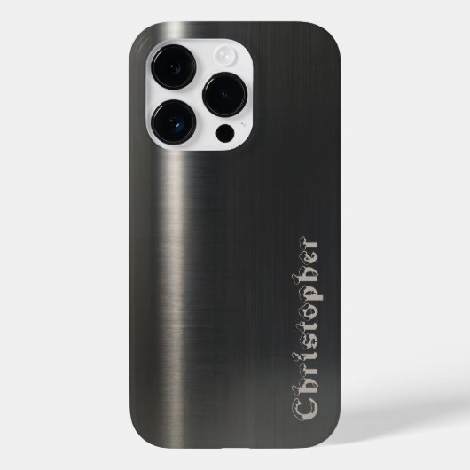 Coques Case-Mate iPhone Imprimante en acier inoxydable en titane noir (Verso)