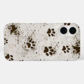 Coques Case-Mate iPhone Imprimantes de pattes de chien boueux (Verso (horizontal))