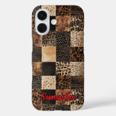 Coques Case-Mate iPhone Imprimé animal chic collage monogramme léopard (Verso)
